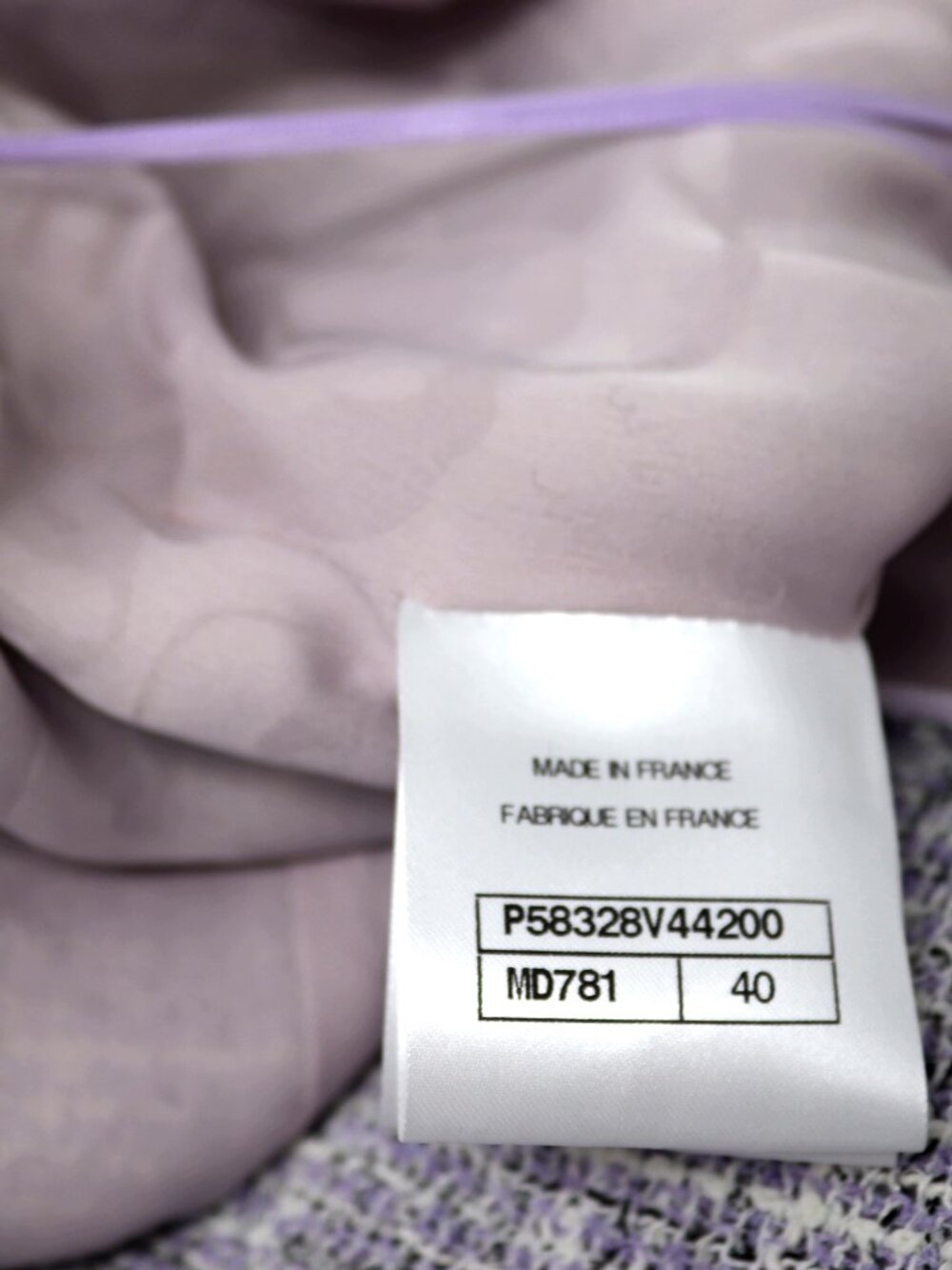 CHANEL Size 40 Lilac Purple White Dress Knee Length - Picture 11 of 15